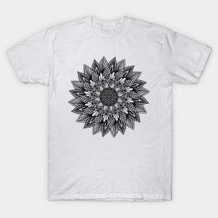 Monochrome Digital Mandala T-Shirt